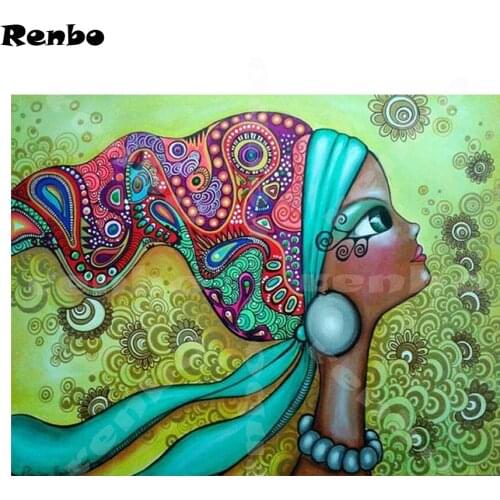 DIY 5D Africa Girl diamond painting full square diamond embroidery cartoon 3D cross stitch sets mosaic painting Rhinestone decor