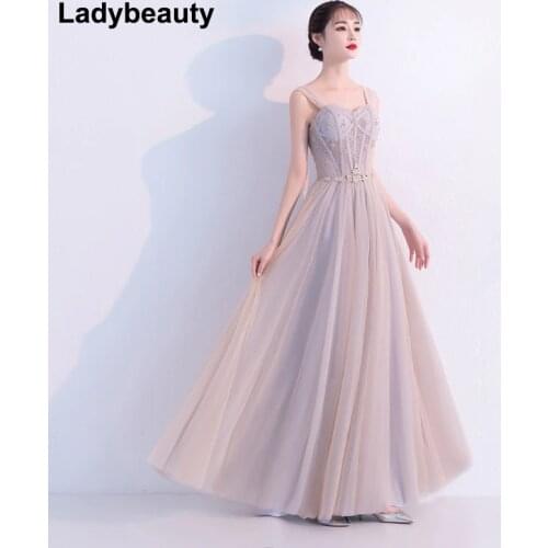 2018 New Evening Dress Sexy Sweetheart Backless Beading Tulle Long Prom Gown Custom Party Formal Dresses