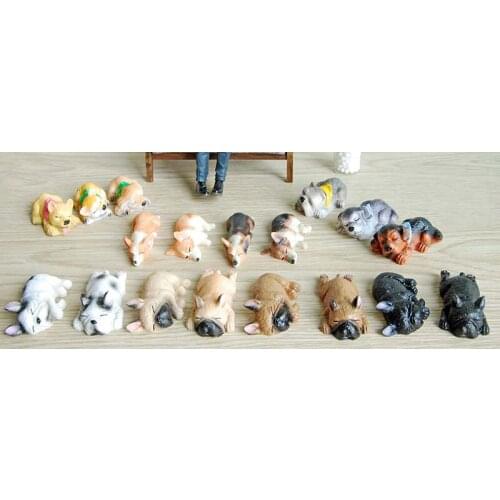 G05-X5189 children gift Toy 1:12 Dollhouse mini ob11 Miniature rement mini resin sleep dog 1pcs