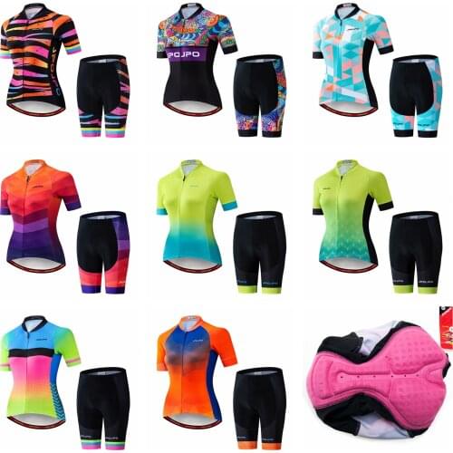 JPOJPO Cycling Jersey Sets Women Mtb Racing Bike MTB Cycling Shirt Clothing Ropa Ciclismo Summer Short Sleeve Bike Jersey Sets