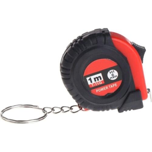 Mini Tape Measure With Key Chain Plastic Portable 1m Retractable Ruler Cm/Inch 1 Meter Mini Keychain Steel Tape Measure Metric I