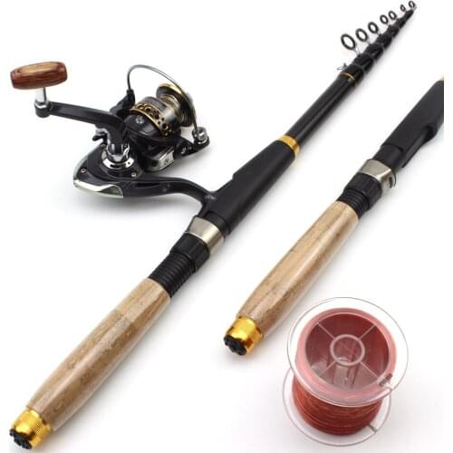 Multifunction 1.8M-3.6M Carbon Telescopic Fishing Rod Portable Spinning Fishing Rod and reel Fishing line Pole Travel Sea rod
