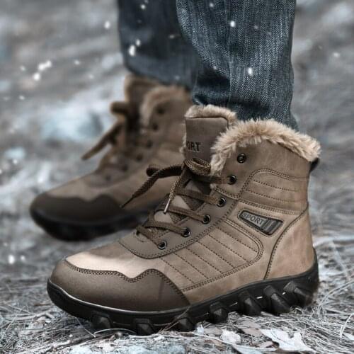 Shoes For Men Work ankle Boot outdoor fashion plush warm snow boots Shoes leather Work Sneakers Shoes men Work Footwear