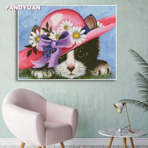 5D Diy Diamond Painting Lovely Kittenfull Diamond Embroidery Cross Stitch Kits Square Round Diamond Mosaic Painting Home Decor