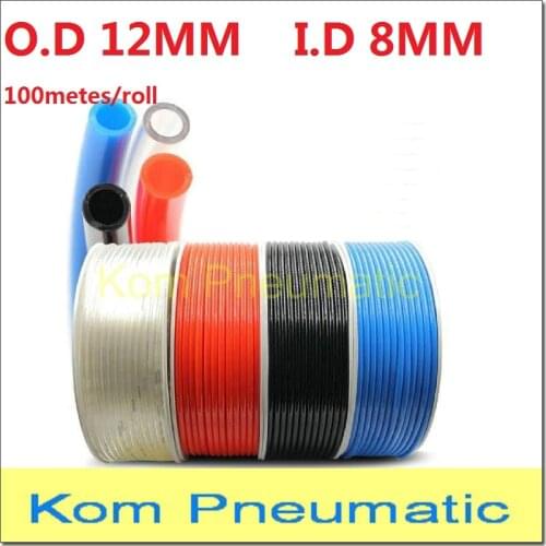 OD 12MM ID 8MM 100m/lot High Quality Pneumatic Hose PU Tube Plastic Flexible Pipe PU 12*08 12*8 Polyurethane Tubing Piping