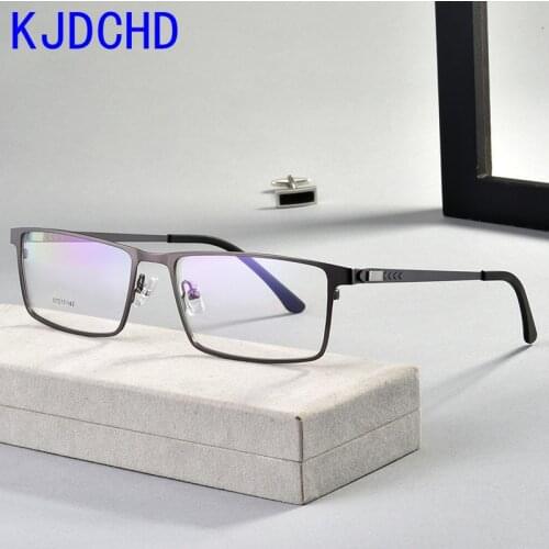 2020 new mens business big face spring leg optical frame ultra light full frame metal myopia glasses frame