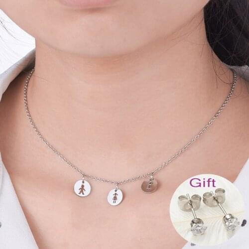 Mothers Day Choker Necklace Love Daughter Son Necklaces Women Choker Stainless Steel Charm Love Heart Chain with Gfit Jewelry