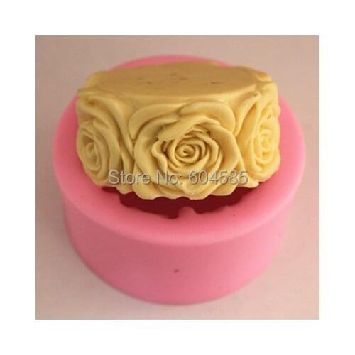 Popular Round Floral 0140 Craft Art Silicone Soap mold Craft Molds DIY Handmade soap molds