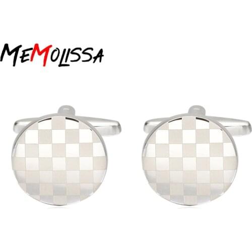 MeMolissa Luxury shirt Laser Metal Silver Cufflinks for mens Brand cuff buttons cuff links High Quality abotoaduras Jewelry