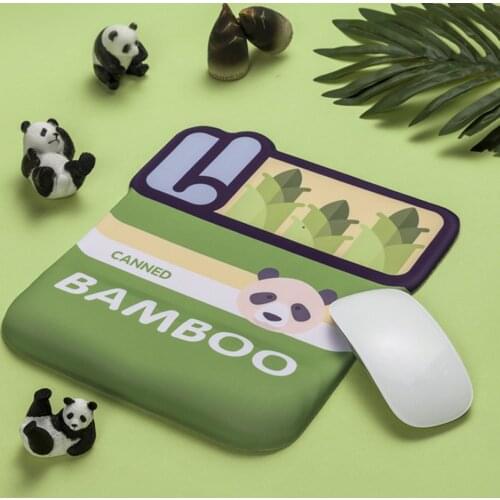 Cute 3D Panda Mouse Pad with Wrist Rest Soft Silicone Silk Mouse Mat Kawaii Memory Foam Mousepad Cushions for Laptop Computer