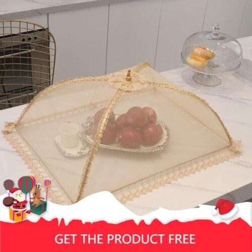 Foldable Dining Table Cover Fly-Proof Food Cover Rectangular Food Cover Household