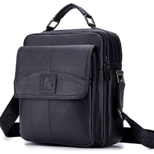 Men shoulder bag Genuine Leather Multifunction Vintage Messenger bags Mens Leather Small Messenger Bag Male Crossbody Bags