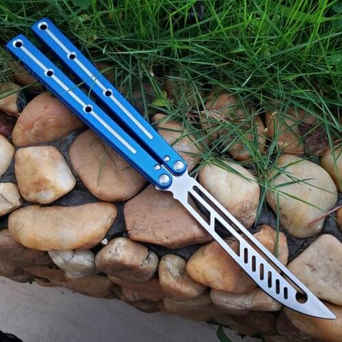 5 Colors Kraken Butterfly Knife Channel Aluminum Handle D2 Blade Trainer Knife Bushing System Tactical Folding Knifes Fliper