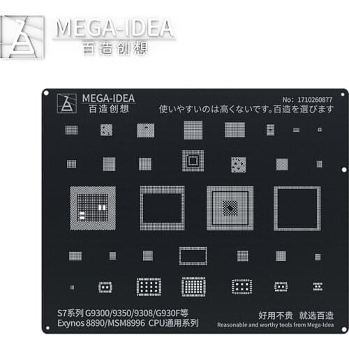 Qianli Mega Idea BGA Reballing Stencil for Samsung S9+ S9 S8+ S8 S7 S6+ S6 Series Motherboard CPU Repair Tin Reballing Stencil