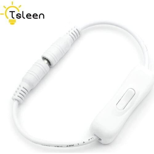 In-Line Power Switch ON/OFF 2.1mmx5.5mm Cable White For Jack Arduino 12-24V In-Line Power Switch ON/OFF 2.1X5.5mm Cable Jack