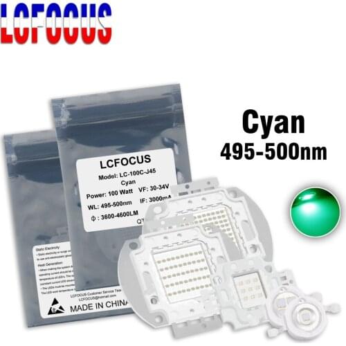 High Power LED COB Chip 3W 5W 10W 20W 30W 50W 100W Cyan 495-500nm Diode Spotlight Bulb For 3 5 10 20 30 50 100 Watt Light Beads