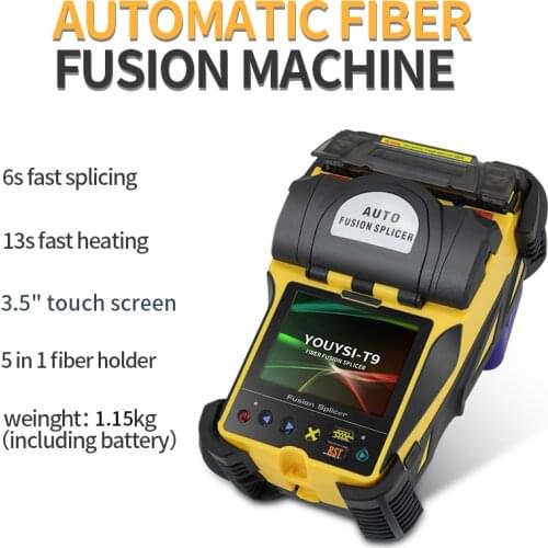 YOUYSI-T9 FTTH Optic Fiber Welding Splicing Machine Automatic Fusion Splicer Machine fiber Optic fusion splicer