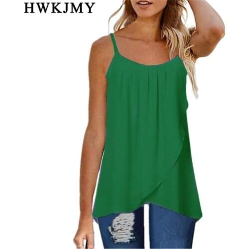 Women Summer Sleeveless O-neck Tank Tops Solid Color Sling Vest Tops Chiffon Off Shoulder Shirts Fashion Casual Backless T-shirt