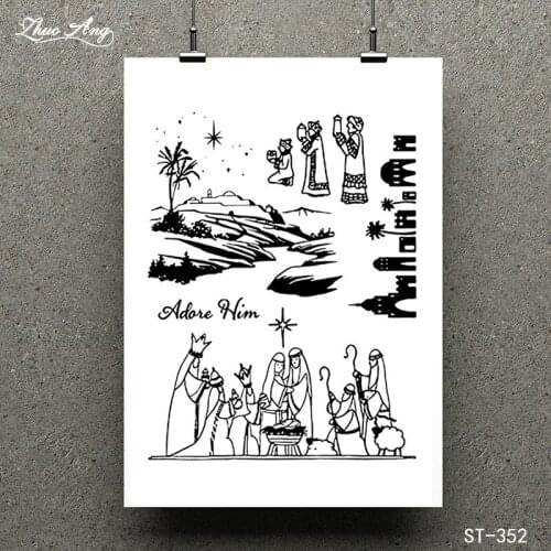 ZhuoAng Religious Ceremony Transparent Clear Stamp for Scrapbooking Rubber Stamp Seal Paper Craft Clear Stamps Card Making