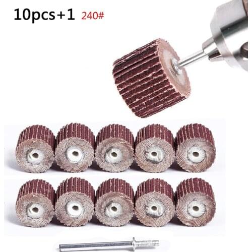 10Pcs Flap Wheel Disc Sandpaper Sanding Drill Polish Rotary Tool 80#/120#/240