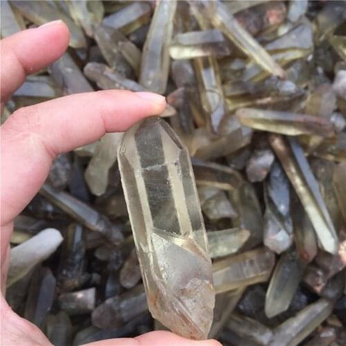 100g natural raw small clear citrine smoky quartz crystal point