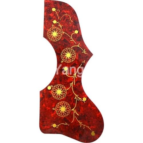 2pcs Tortoise Hummingbird Flower Decoration EJ200 Style Acoustic Guitar Pickguard Peel Stick Adhesive Back