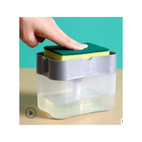 2-in-1 Soap Pump Dispenser With Sponge Holder Liquid Dispenser Container Hand Press Soap Organizer Kitchen Cleaner Tools new