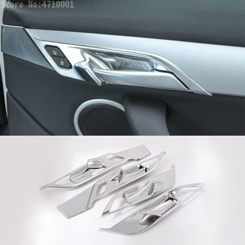 4Pcs ABS Matte Chrome Interior Door Handle Bowl Cover Trim For BMW X1 f48 2016-2018 X2 F47 2018