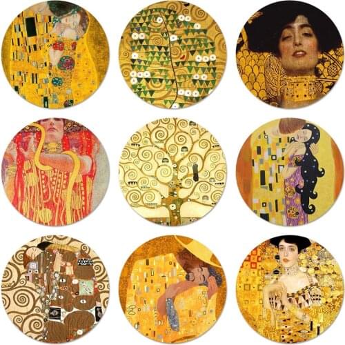 58mm Art the kiss Gustav Klimt Icons Pins Badge Decoration Brooches Metal Badges For Backpack Decoration