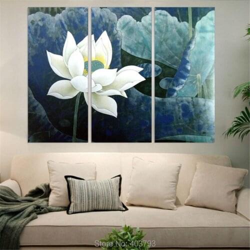 Abstract Flower Canvas Art Handmade Oil Painting Wall Decorative Picture For Living Room No Frame 3Pcs/Lot Home Decor