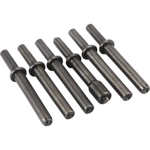 6Pcs Pneumatic Tool Accessories Hard 45 Steel Solid Air Rivet Impact Head Support Pneumatic Tool for Drilling Removal