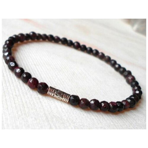 4MM Cut garnet bracelet 7.5 inch Healing Yoga Bless Bead Reiki Spirituality Chakas Lucky Pray Buddhism