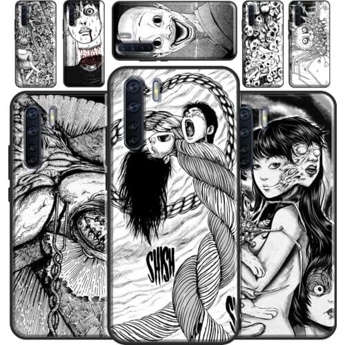 Junji Ito Tees Horror Comic Case For OPPO A5 A9 2020 A31 A53 A52 A72 A15 A83 A91 A93 A1K A5S Find X3 Pro Reno2 Z Cover