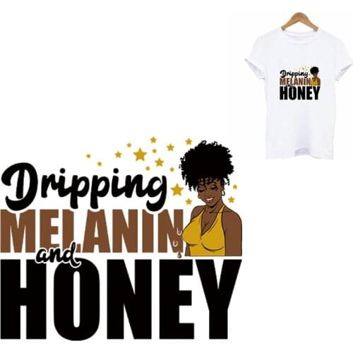 Black Woman Girls Iron-on Transfers For Clothing Stickers Iron On Patches Appliques On Clothes Custom Patch Tops