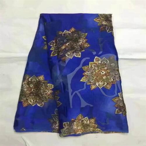 /CWQ/ 2021 Latest High quality 5 yards African silk fabric for women to wear, soft and comfortable printed fabric! (0507