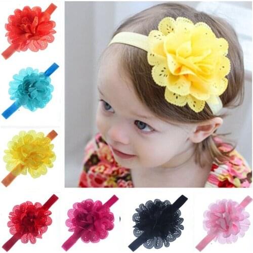 Baby Hair Accessories Kids Elastic Floral Headband Hair Girls baby Flower Hairband Casual Solid cute baby Headwear