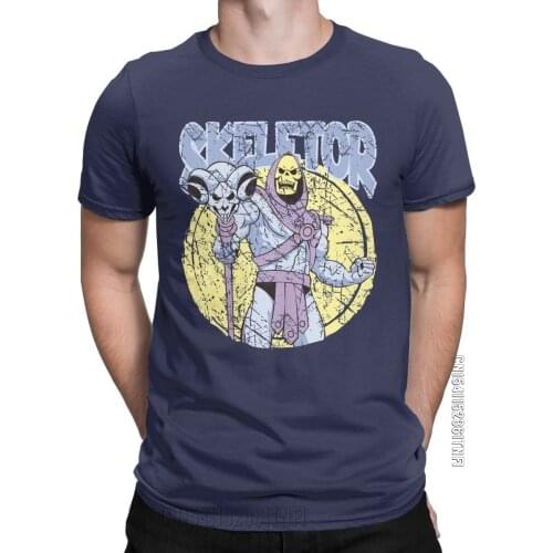 Mens T-Shirts He-Man And The Masters Of The Universe Skeletor Vintage 100% Cotton Tees Classic T Shirt Crewneck Tops