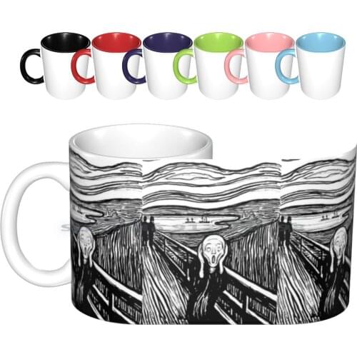 Edvard Munch " The Scream " ( 1895 ) ( Lithography ) Ceramic Mugs Coffee Cups Milk Tea Mug Edvard Munch Edvard Munch Symbolism