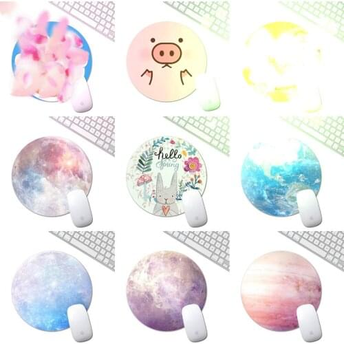 Round Mouse Pad Planet Series Mat Earth/Venus/Mars/Mercury/Jupiter/Pluto/Rainbow Moon/Black Moon Computer Peripherals Accessory