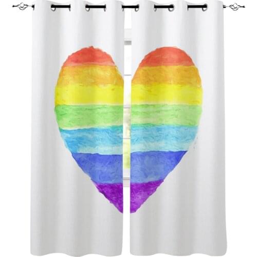 Lgbt Pride Love Room Curtains Large Window Bathroom Curtains Kitchen Outdoor Fabric Decor Window Treatment Window Treatment Idea