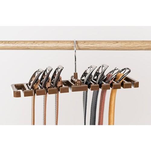 Multifuctional Storage Rack Tie Belt Organizer Rotating Ties Hanger Holder Wardrobe Closet Storage Holder with Metal Hanger