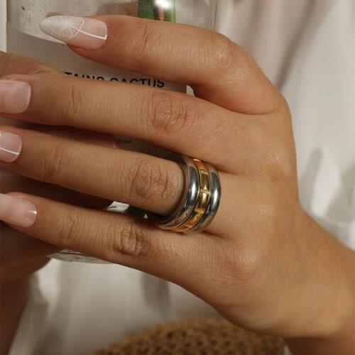 MOREDEAR 12mm Titanium Ring For Men And Women 3 set Ring Turns Rings