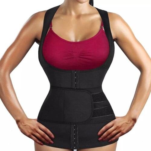 Neoprene Waist Trainer Corset Women Sweat Sauna Vest Weight Loss with Hooks Band Waist Reducer Slimming Girdle Fat Burner Belt