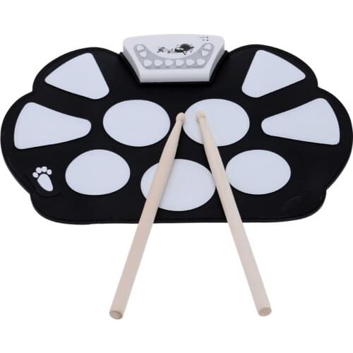 New Professional Roll up Drum Pad Kit Silicon Foldable with Stick Portable Drum Electronic Drum USB Drum