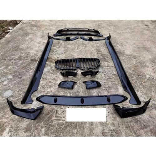 X7 Change Black Edition ABS Front Lip & Diffuser & Side Skirt & Roof Spoiler & Mirror cap & Grille for G07 X7 with M Package