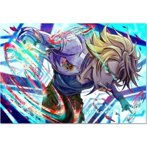 Tiger & Bunny Poster Cloth Silk Poster Home Decoration Wall Art Fabric Poster Print 40X60cm.50X75cm,60X90cm