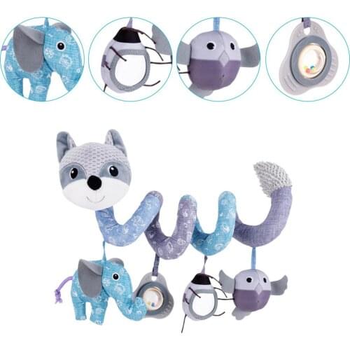 Baby Bed Hanging Toy Hanging Spiral Rattle Cart Pendant Interactive Early Education Tool Newborn Stroller for 0-3 Years Old