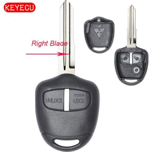 Keyecu Remote Key Shell Case Fob 2 Button for Mitsubishi Lancer Pajero Triton Evolution Grandis Outlander