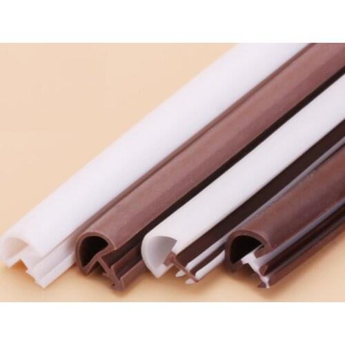Wooden Door Slot Groove Rubber Seal Strip Hollow TPE Bulb Seals Perimeter Bumpers 3 x 8mm 10mm 12mm x 10mm 10m Brown White