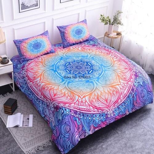 Luxury Bohemian Mandala Printed Duvet Cover Set Bedding Sets with Pillow Case Luxury Polyester Home Textiles